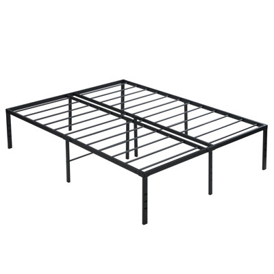 King Size Heavy Duty Metal Bed Frame In Black - Quick & Simple Assembly, No Squeak Or Shaking, Supports 1000 Pounds, Even Mattress Support, Under Space For Storage, Leg Holes Duty, Noise, Easy