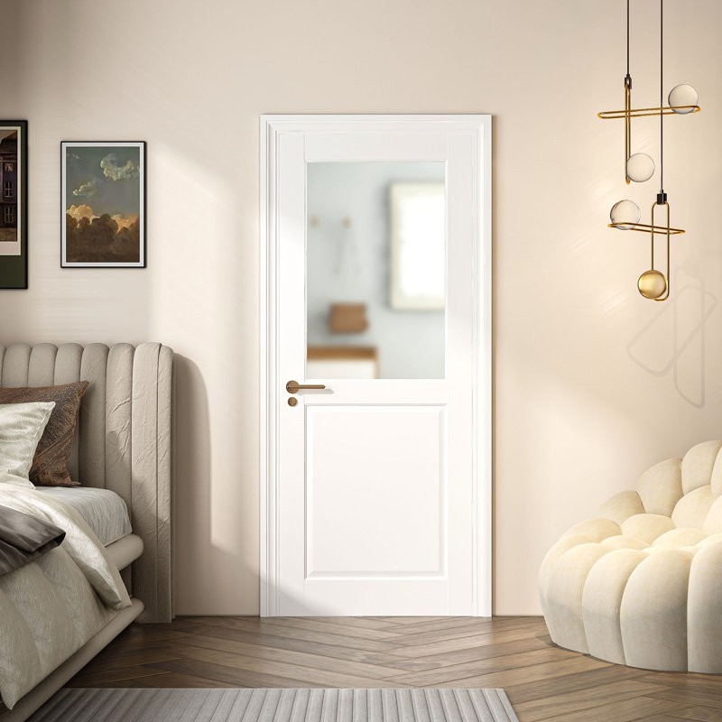 Porte standard en verre manufacturé semi-givré 80 po 1-Lite 80 po x 24 po x 80 po, 24 po x 80 po