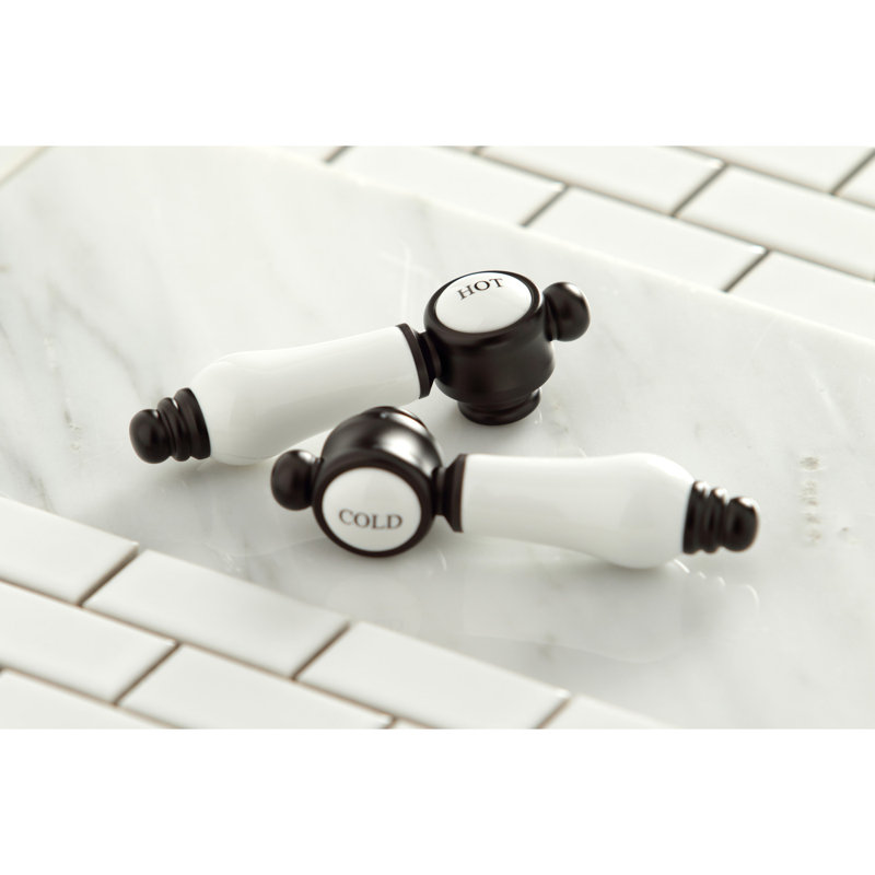 Kingston Brass Bel-Air Two-Handle 4-Hole 8" Centerset Kitchen Faucet with Side Sprayer, Oil Rubbed Bronze