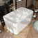 49'' Freestanding Soaking Acrylic Bathtub, Square-shape Japanese Soaking Hot Tub with Built-in Seat, Chrome Overflow and Drain, White/Black