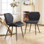 Chaise de salle à manger moderne avec revêtement en similicuir et pieds en métal-121081921