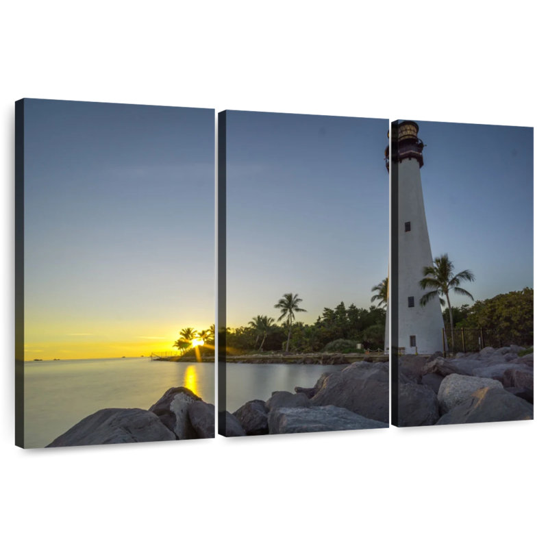 Aletra Key Biscayne Lighthouse Sunset, 28" H x 45" W