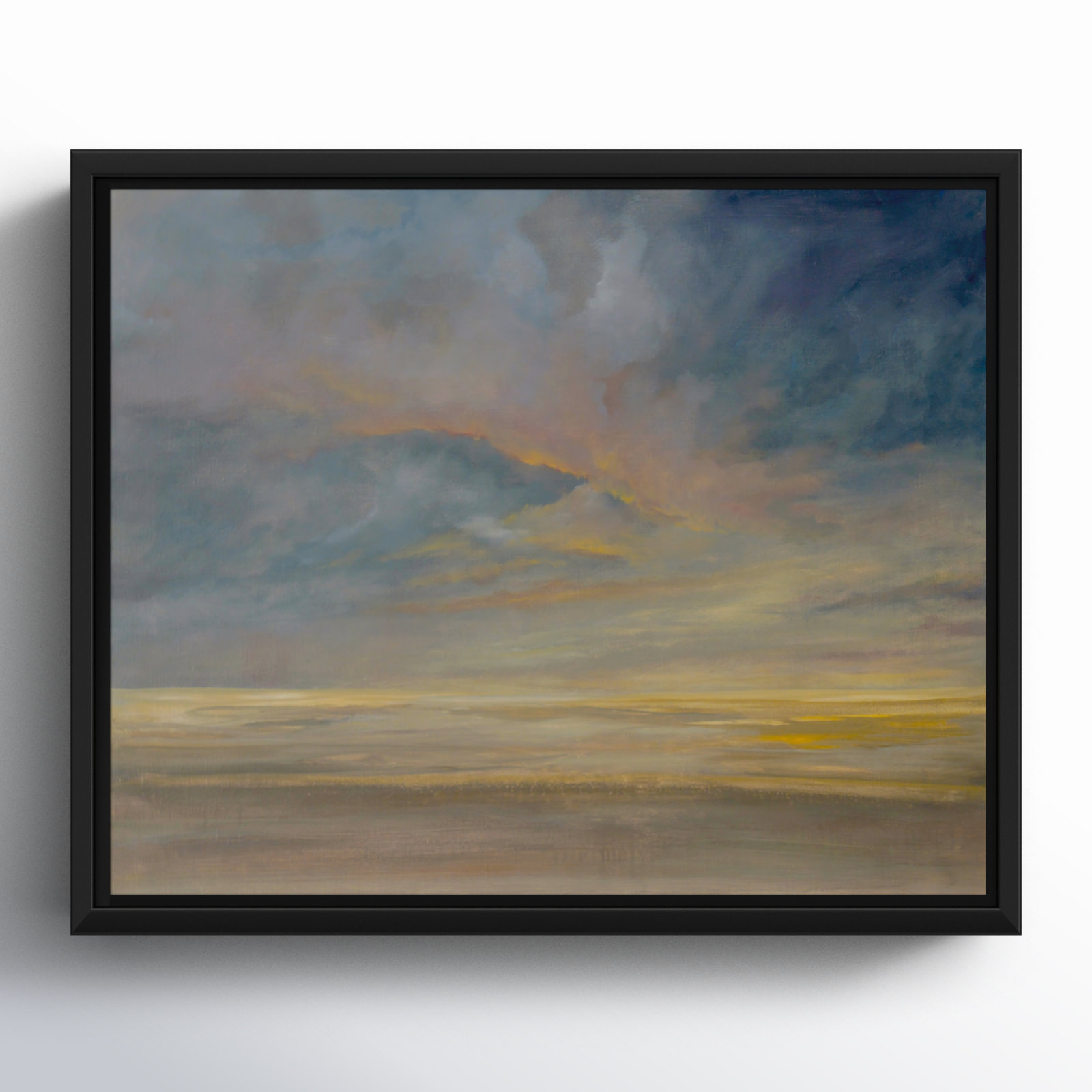 Saffi "Dawning Unrest" Painting, 9.5" H x 11.5" W, Black