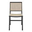 Chaise d'appoint en bois naturel et noir avec dossier partiellement ouvert