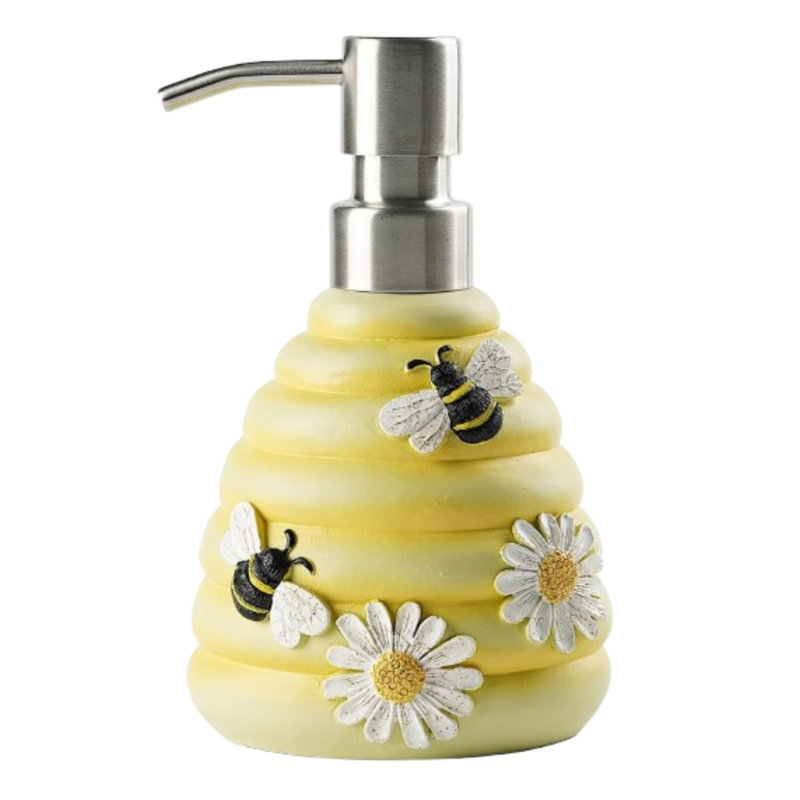 Distributeur de savon Bee bouteille en résine rechargeable avec pompe 10 oz