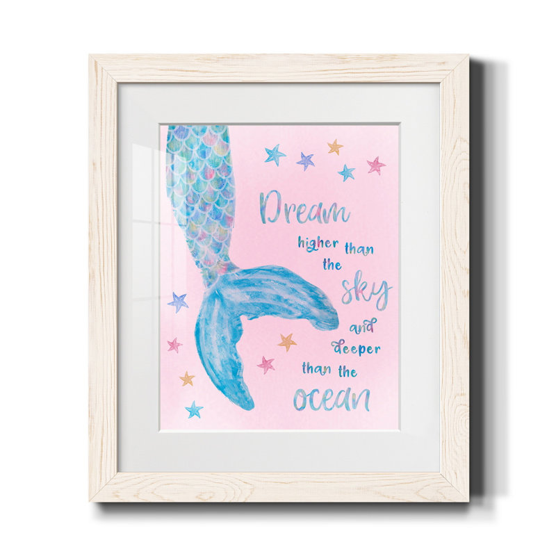 «Dream High» - Reproduction d'art textuel sur papier encadré, H 20 po x l 17 po x P 1,5 po, Blanc