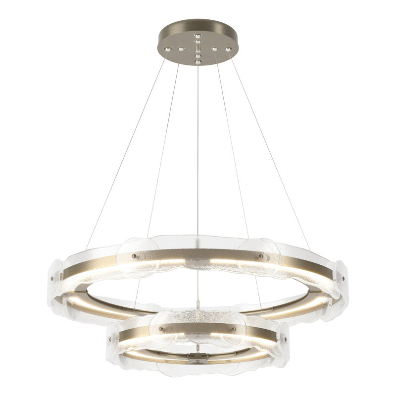 Solstice Tiered Geometric Pendant, Soft Gold