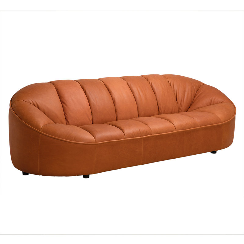 Canapé Amadeus, cuir rouge romain