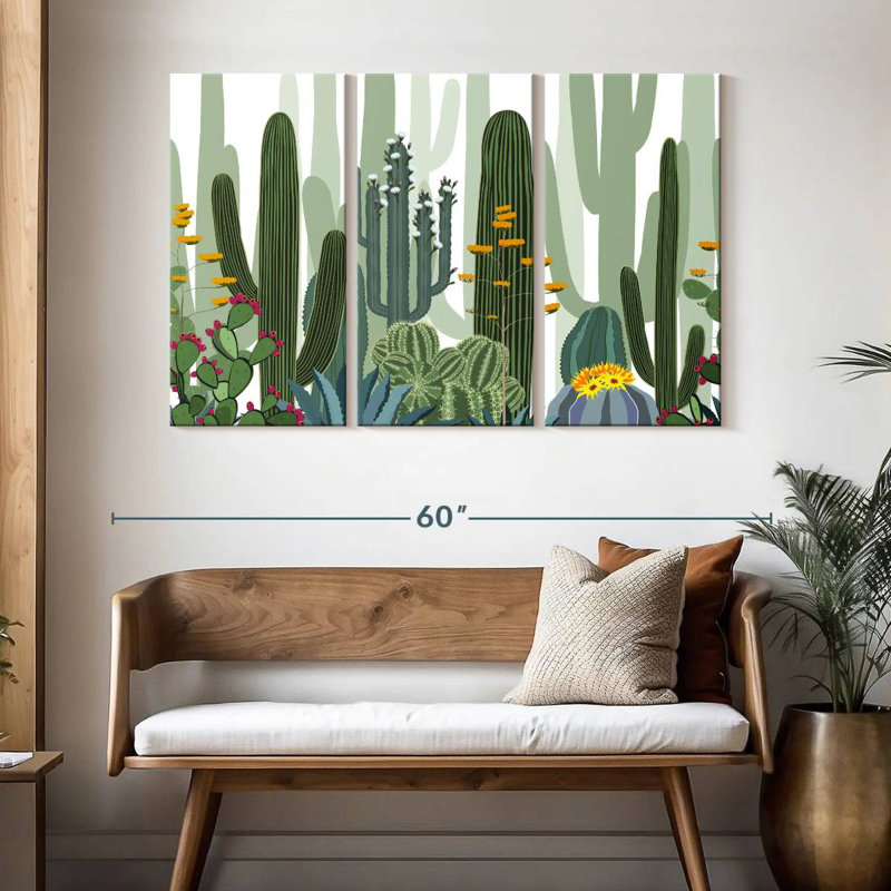 Harnek Desert Cactus Pattern, 32" H x 50" W