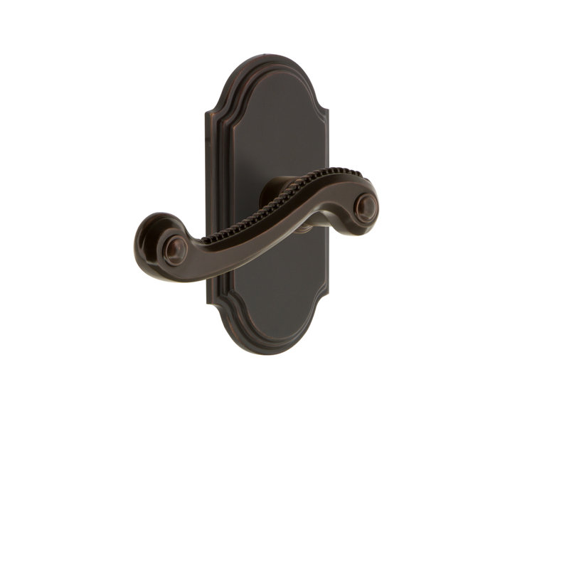 Plaque de passage Grandeur avec levier Newport, 2-3/8 po, Bronze intemporel, Gaucher
