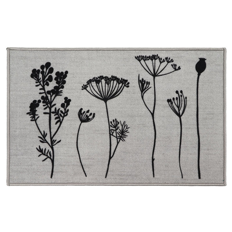 Tapis de cuisine Wildflowers, Gris / noir