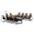 Rectangle 10 Person Flip Top 72'' L Modular Training Table and Chair Set with Casters and Modesty Panel and Cable Management