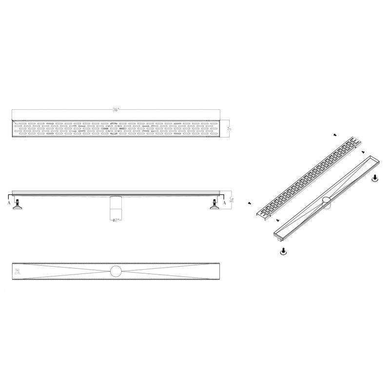 Drain de douche grid
