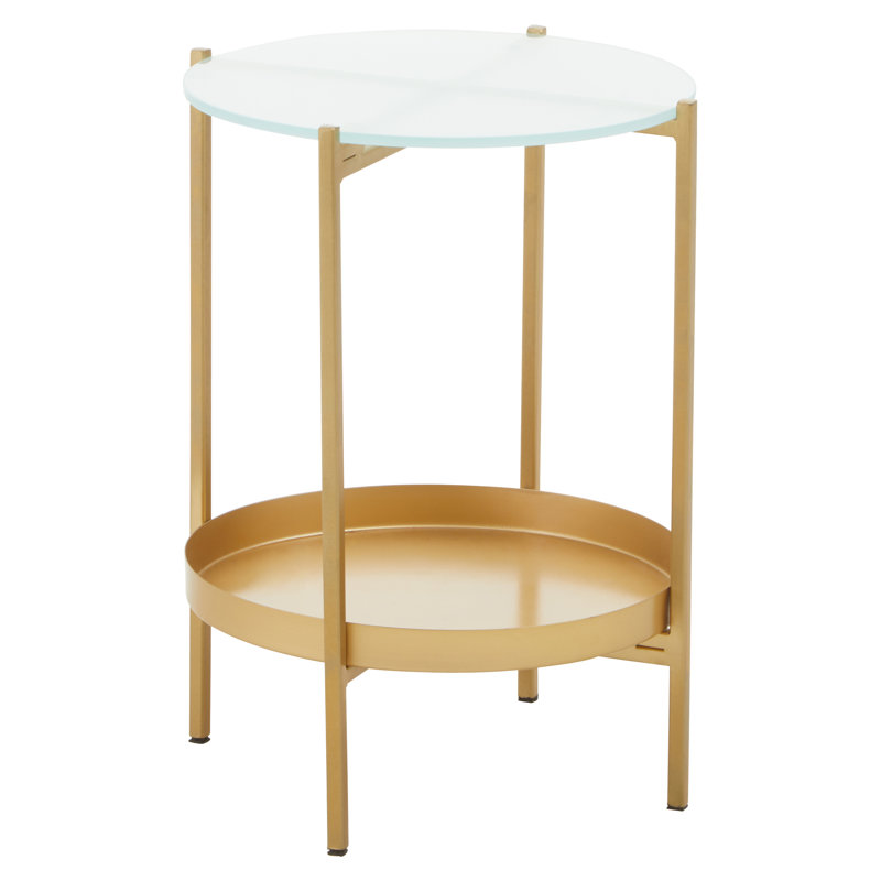 Bicente Glass Top End Table