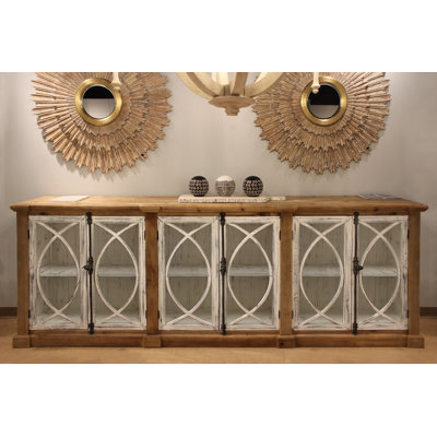 Buffet en bois massif de pin 113 po Louane