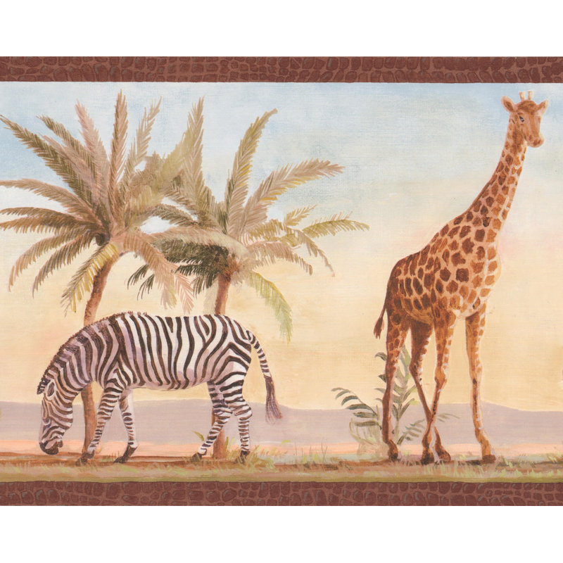Zakary Tiger Zebra Giraffe Palm Trees Jungle