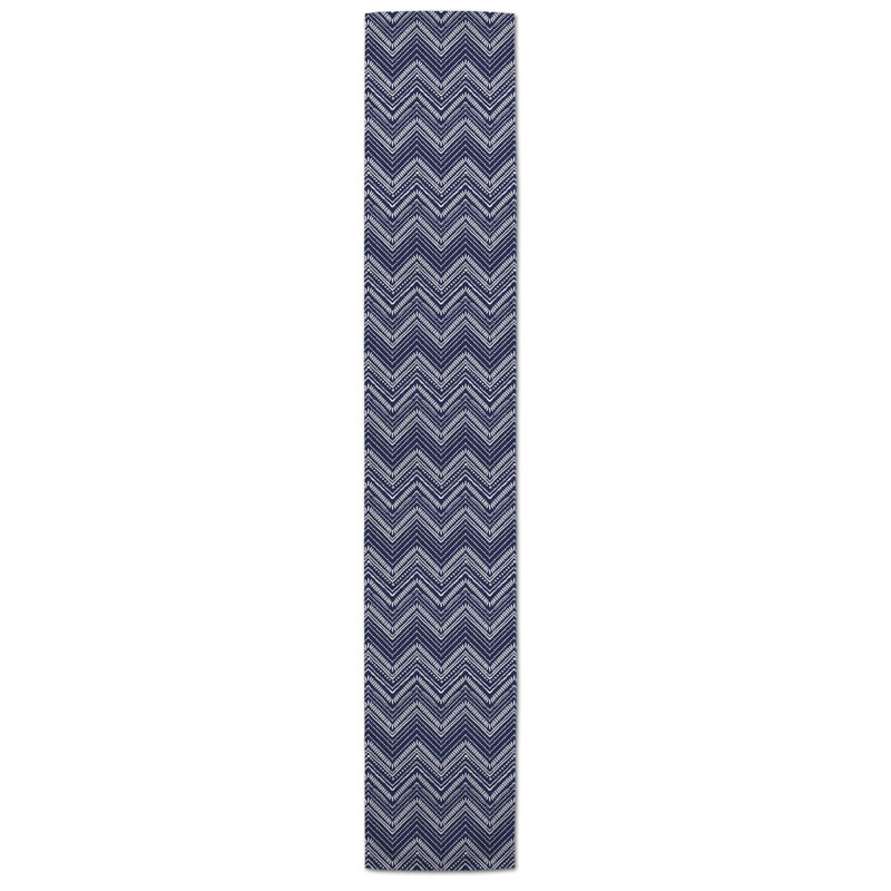 Doster Table Runner, 72" x 16", Navy Blue, Geomestric