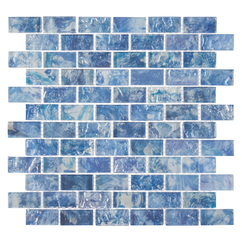 Zalo 1" x 2" Glass Brick Joint Mosaic Wall Tile, Electra