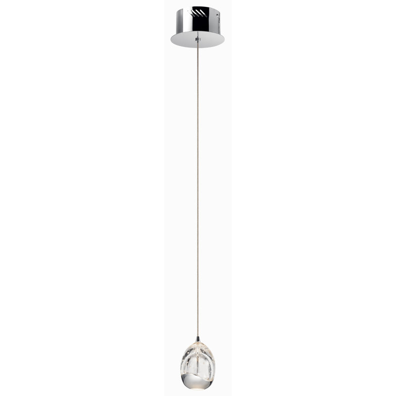 Lavinia Chrome Mini Globe Pendant with Bubble Crystal