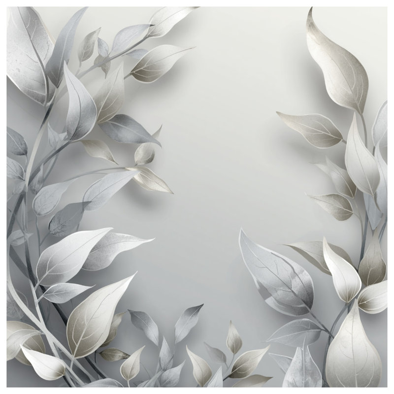 Silver Leaf Botanical Blankets, 50in W x 60in H
