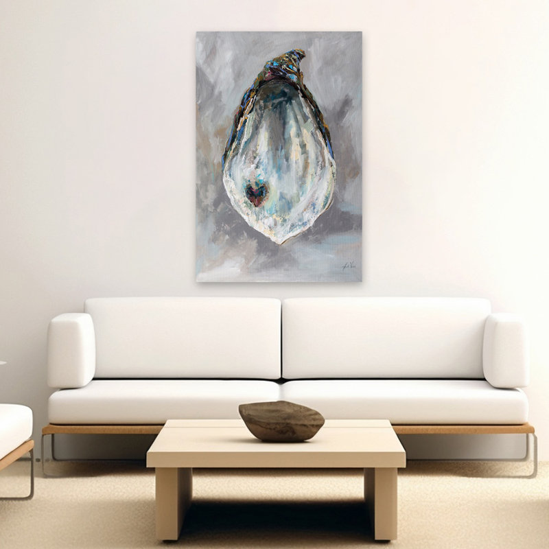 Shucks Coastal Noir Bleu Gris Brun Palourde, H 60 po x l 40 po