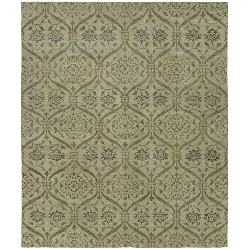 Mcallister Wool Geometric Area Rug in Chamoid, Runner 2'6" x 8'