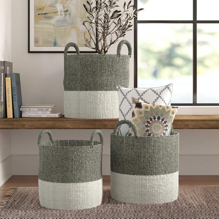 Rattan Basket Set Three Posts