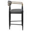 Ensemble de 2 chaises de comptoir rembourrées en tissu gris foncé Renfroe