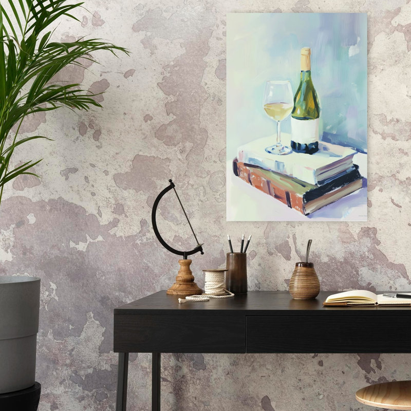 Literary Cheers Elegant Vintage, art mural abstrait, H 24 po x l 16 po