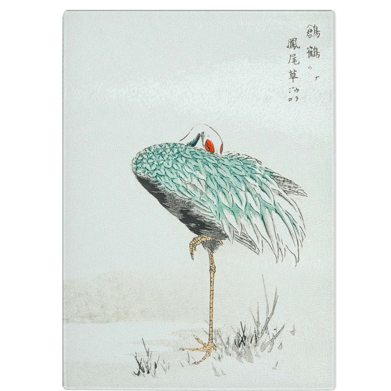 Tempered Glass Crane Chopping Board, 28.5 cm W x 39 cm L