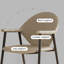 Chaise avec accoudoirs à dossier solide 21,26 "Griege (ensemble de 2)