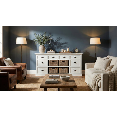 Halifax Castine Library Buffet Table Bottom with basket set