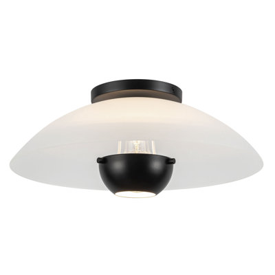 Umbra 14-in Black Semi-Flush Mount