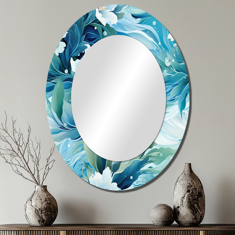 Motif tropical Ruslans Oceanic Mirage, 40 po x 30 po , Ovale