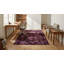 Tapis abstrait en laine noué à la main mauve-1076556932