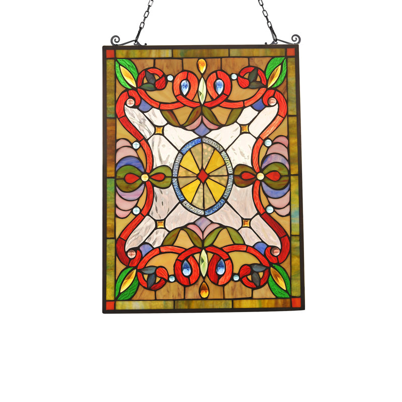 Panneau de fenêtre en verre victorian tiffany