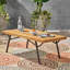 Table basse d'extérieur en métal pour patio extérieur, naturel, rectangulaire