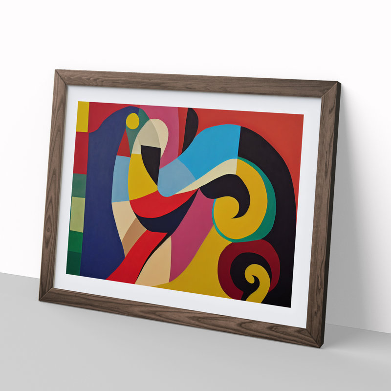 Intriguing Modern Abstract - Framed Print, 25cm H x 34cm W x 2cm D, Walnut