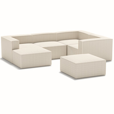 Hershberger Modular Sectional Sofa, Modern Comfy Cloud Couch, Minimalist Corduroy Upholstered Deep Seat DIY Combination For Living Room, No Assembly Required