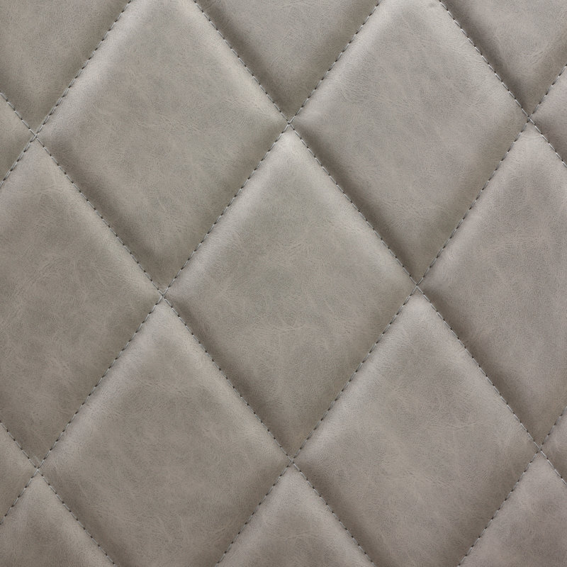Chaises de salle à manger Ellie en similicuir gris, ensemble de 2