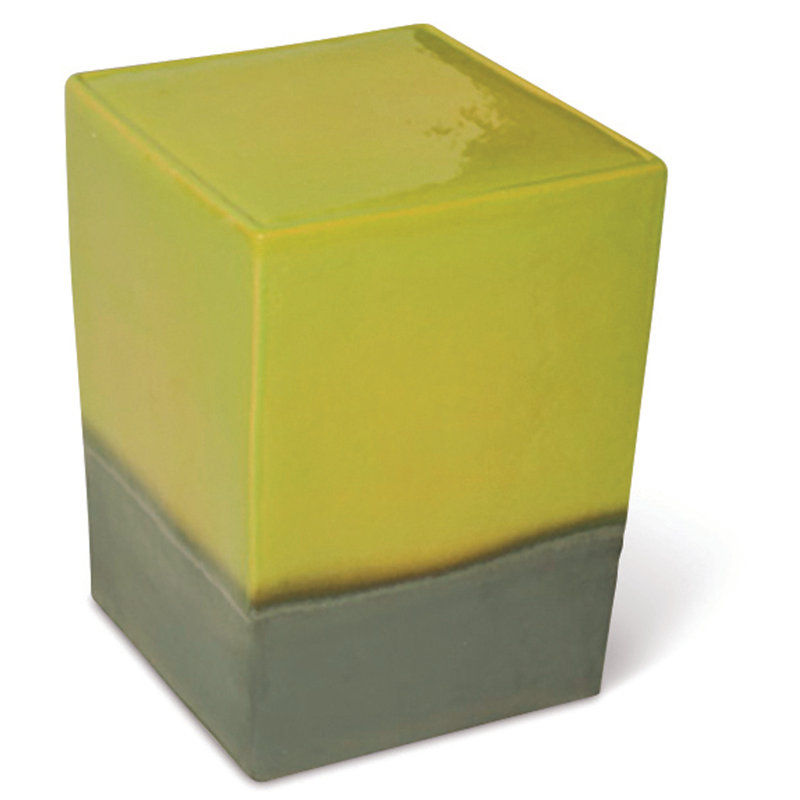 Garden Stool, Metallic / Apple Green