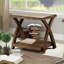 Ensemble de tables basses en chêne clair antique avec 2 tables de bout - salon transitionnel, assemblage facile