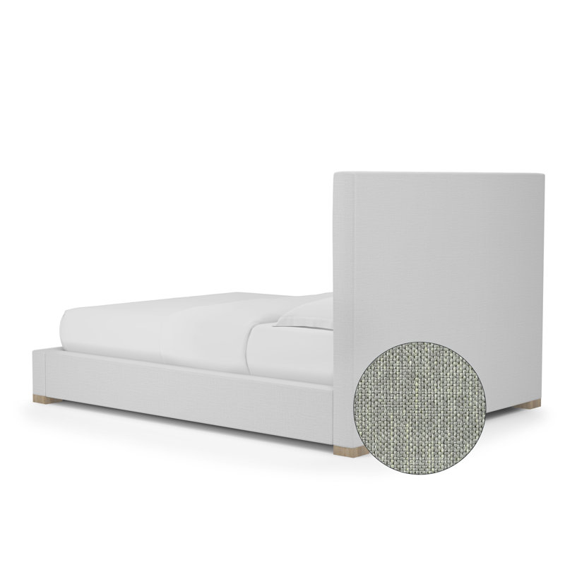 Sloan Upholstered Bed, California King, Pebble Weave Linen Haze, Natural