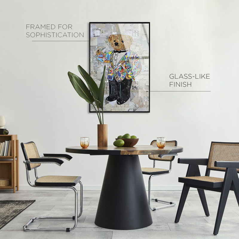 Katy Hirschfeld - High Class Elegance Tall Fashion and Glam Framed Acrylic Art by Oliver Gal, 37" H x 25" W, Black