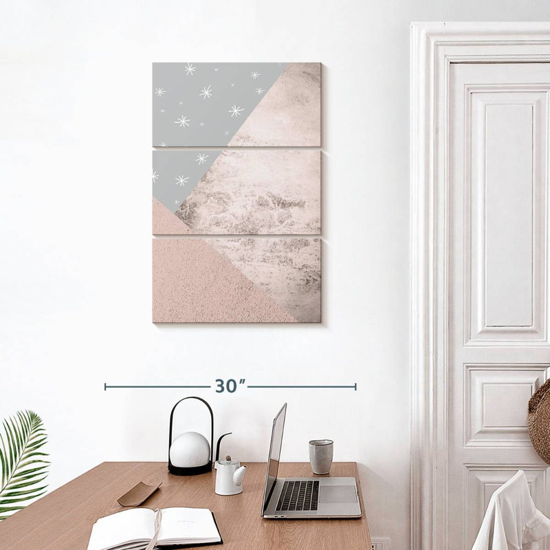 Avery Blush Pink Grey Mountains III, 32" H x 20" W