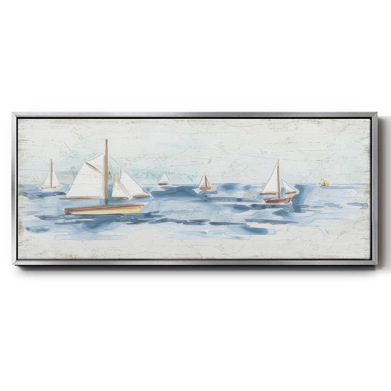 Bateaux sur l'eau I, H 20 po x l 50 po x P 1,5 po, Argent