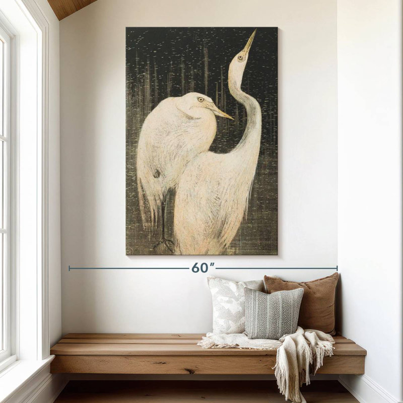 Brampt Twee Zilverreigers, 51" H x 34" W