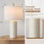 Lampe de table contemporaine en céramique 23 po avec abat-jour en lin, design minimaliste moderne-537236324
