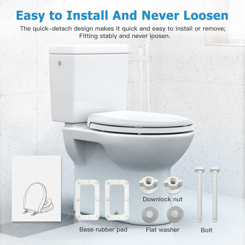 Toilet Seat With Toddler Seat Built In, Round Toilet Seat For Potty Training, Fits Both Adults And Children, Slow Close And Magnetic Closure - Ideal For Family Bathroom(Round White 2Pcs)
