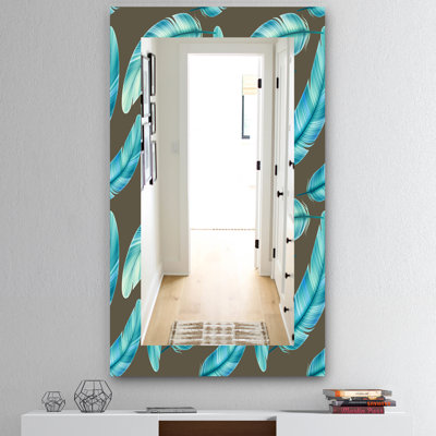 Miroir mural traditionnel à plumes 27 mid-century